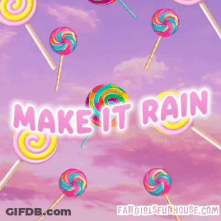 Pink Background Lollipops Make It Rain GIF