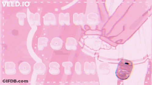 Pink Background Saying Thanks For Boosting GIF