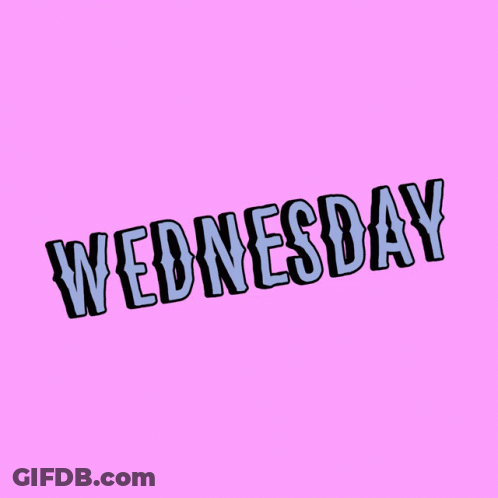 Pink Background With Blue Wednesday GIF