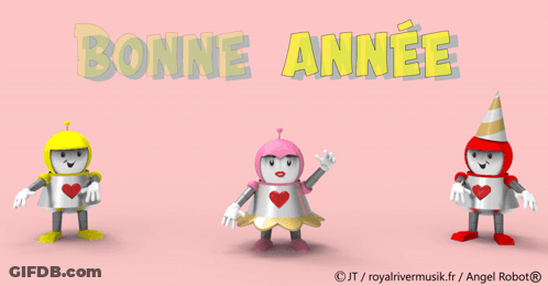 Pink Background With Bonne Annee GIF