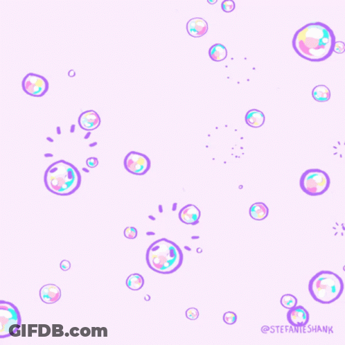 Pink Background With Bubbles And Stefanie Shank GIF