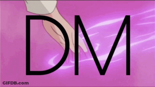 Pink Background With DM In Black GIF