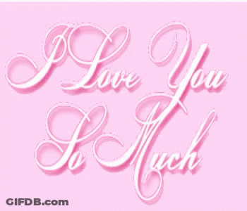 Pink Background With I Love You So Much In Blue GIF