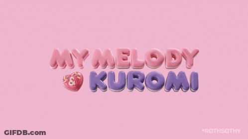 Pink Background With My Melody And Kuromi GIF