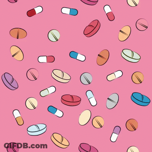 Pink Background With Pills And Capsules GIF
