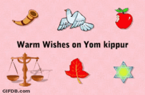 Pink Background With Warm Wishes On Yom Kippur GIF