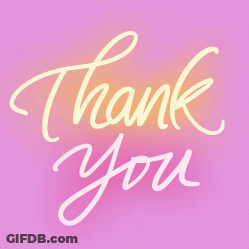 Pink Background With Yellow Thank You GIF