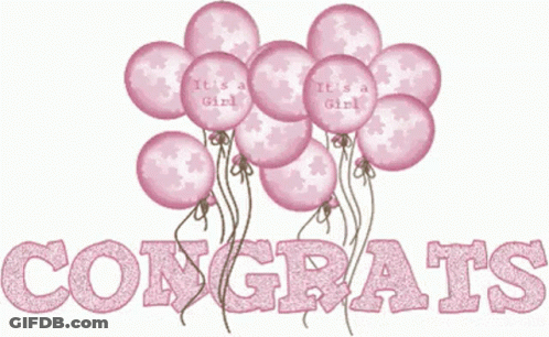 Pink Balloons It's A Girl GIF