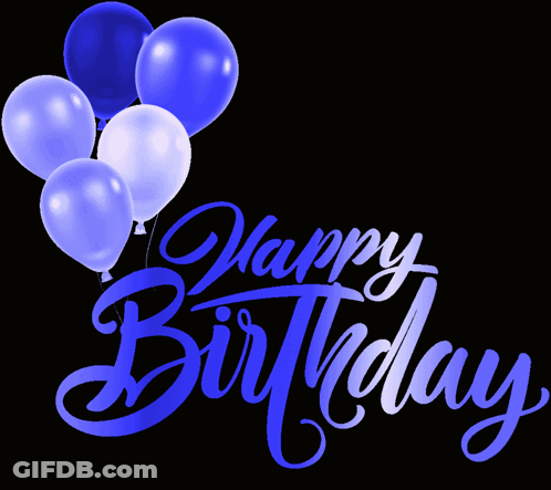 Pink Balloons Saying Happy Birthday GIF