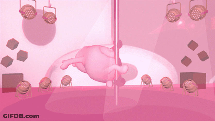 Pink Bear Pole Dancing GIF