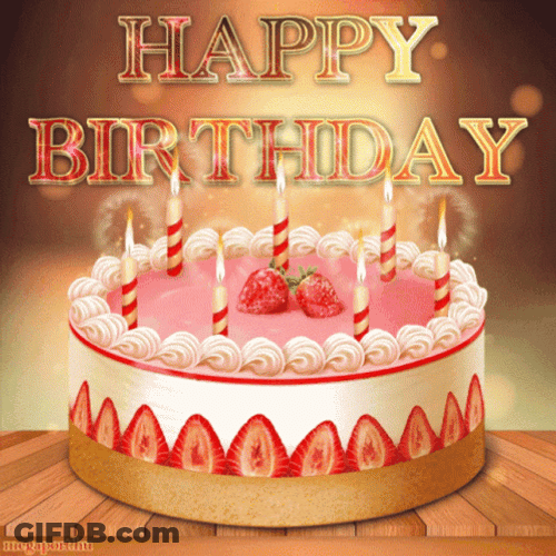 Pink Birth Day Cake GIF