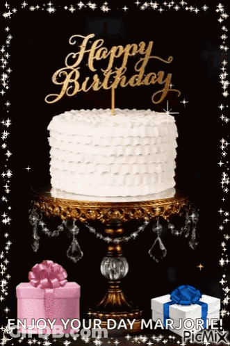 Pink Birthday Cake Flowers Candle Happy Birthday Ali GIF