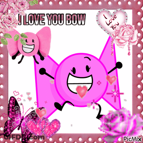 Pink Bow Saying I Love You GIF