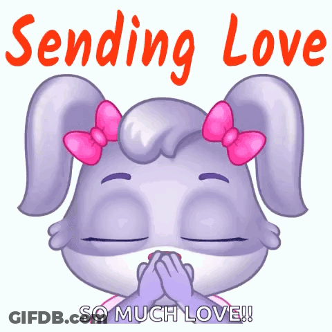Pink-Bowed Bunny Sending Love So Much Love GIF