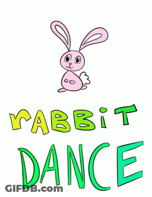 Pink Bunny Dancing Text GIF