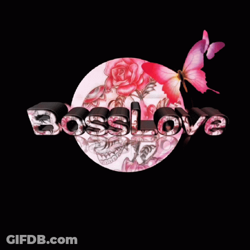 Pink Butterfly Flying Over Bosslove GIF