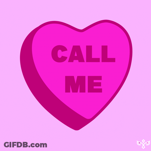 Pink Candy Heart Call Me GIF