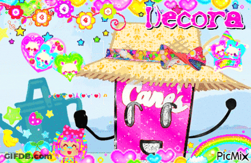 Pink Cane Coffee Cup GIF