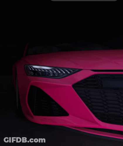 Pink Car Headlights In Dark Room GIF