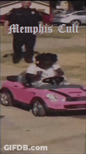 Pink Car With Memphis Cult GIF