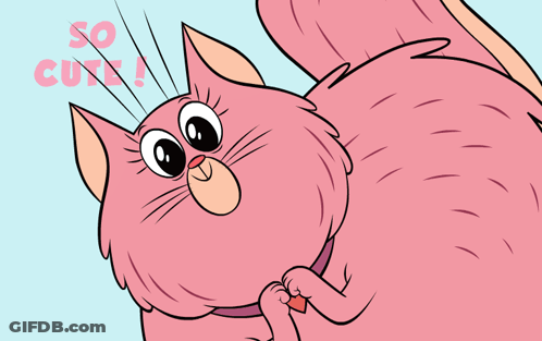 Pink Cartoon Cat So Cute GIF