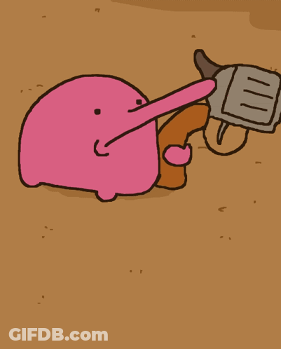 Pink Cartoon Character Hang On A Tick GIF