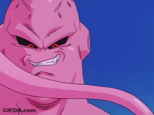 Pink Cartoon Character Holding Black Chocolate Bar GIF
