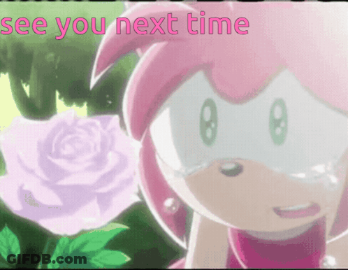 Pink Cartoon Character See You Next Time GIF