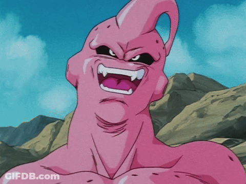 Pink Cartoon Character With Big Mouth GIF