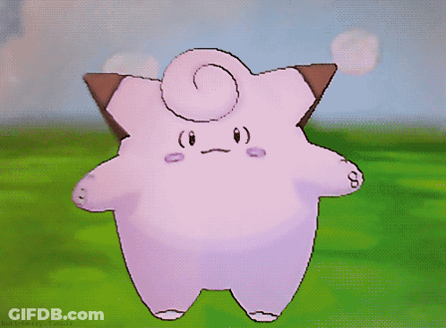 Pink Cartoon Character With Swirl On Head In Grassy Field GIF