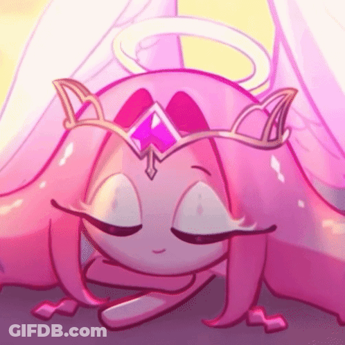 Pink Cartoon Character With Wings And Tiara Sleeping GIF