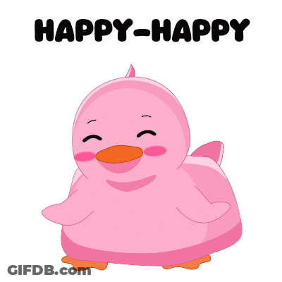 Pink Cartoon Duck Happy Happy GIF