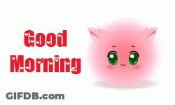 Pink Cartoon Face Good Morning GIF