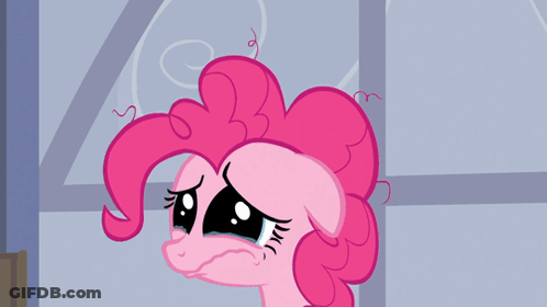 Pink Cartoon Pony Crying With Water Eyes GIF