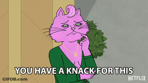 Pink Cat Saying You Have A Knack For This Netflix GIF
