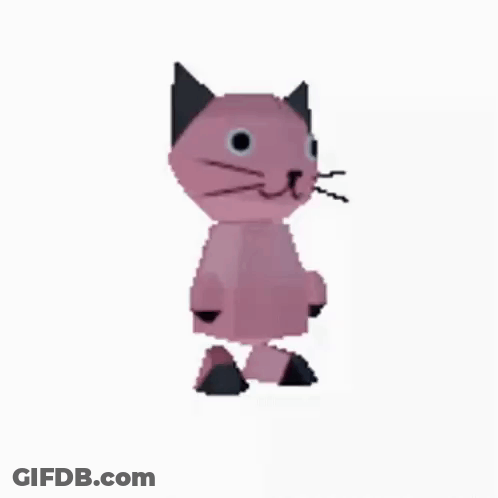 Pink Cat With Black Ears And Legs GIF