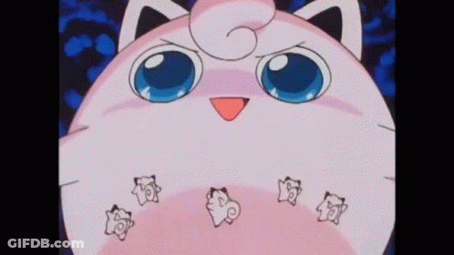 Pink Cat With Blue Eyes And Red Nose Surrounded By Stars GIF
