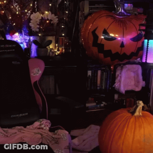 Pink Chair With Hello Kitty Sticker GIF