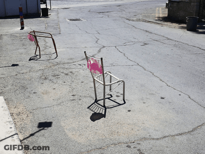 Pink Chairs Art GIF