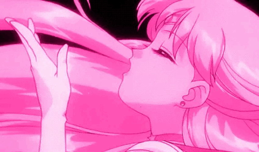 Pink Chibiusa Kiss Love GIF