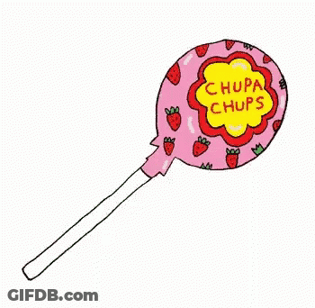 Pink Chupa Chups Lollipop With Strawberries GIF