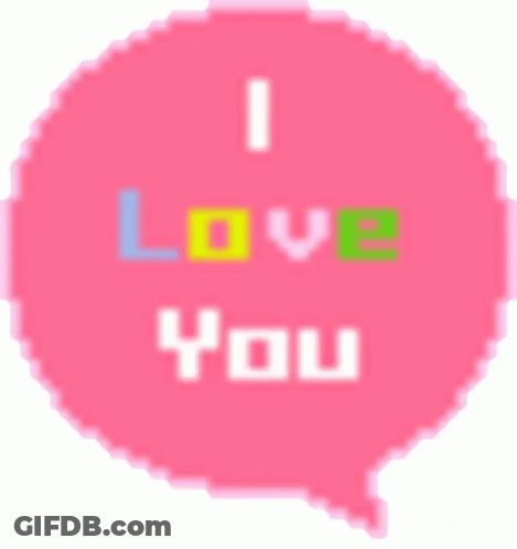 Pink Circle Saying I Love You GIF
