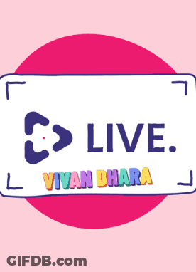 Pink Circle With Live Vivan Dharma Sign GIF