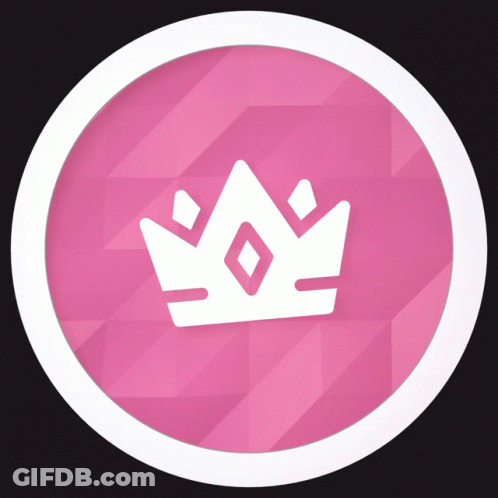 Pink Circle With White Crown GIF