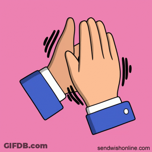 Pink Clapping Hands SendWishOnline GIF