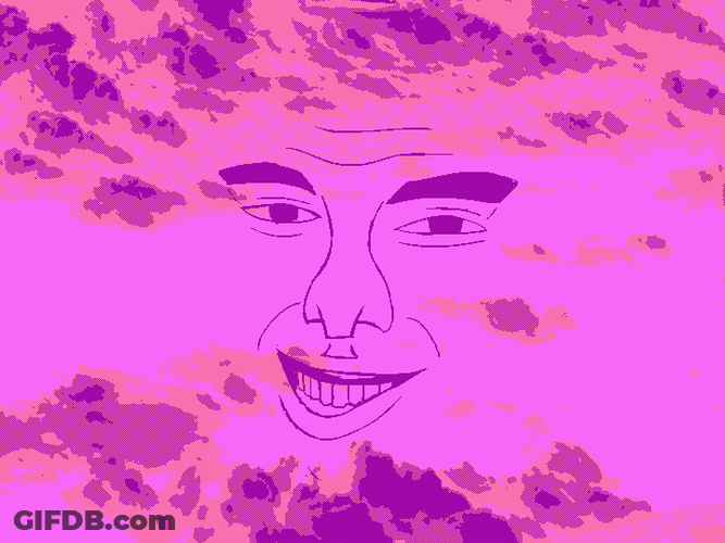Pink Clouds Meme Face GIF
