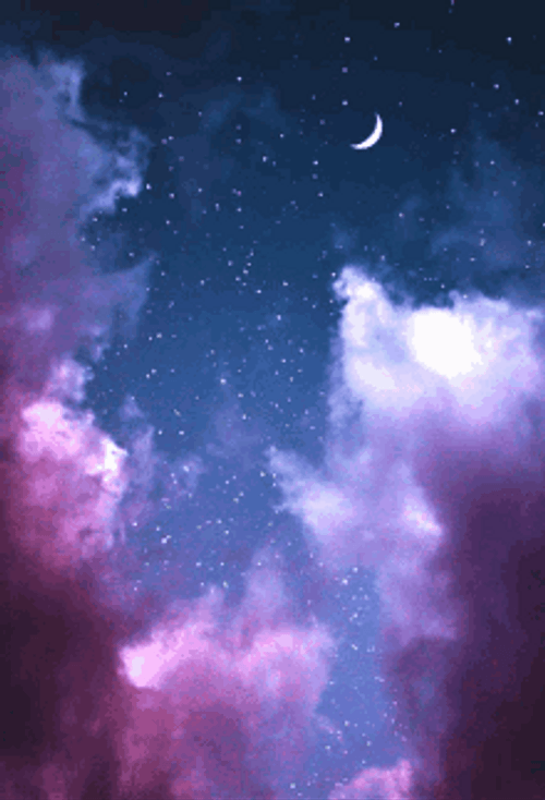 Pink Clouds Night Wallpaper GIF