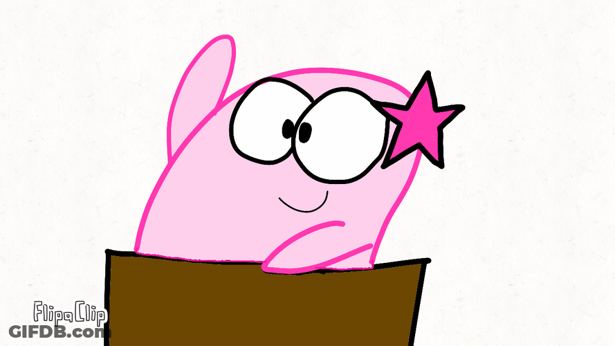 Pink Creature Cartoon Cute Wave GIF