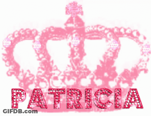 Pink Crown With Name Patricia In Red Letters GIF