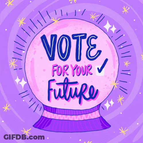 Pink Crystal Ball Saying Vote For Your Future GIF
